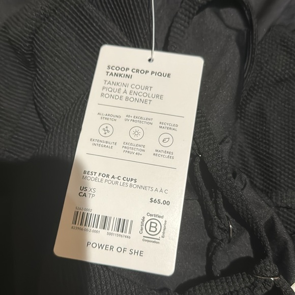 Athleta SCOOP CROP TANKINI A-C // Pique Black - Picture 5 of 9